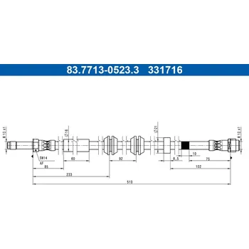 Brzdová hadice Brzdová hadice ATE 83.7713-0523.3