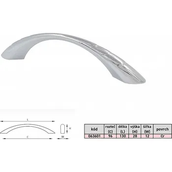 Nábytkové kování LINDA úchytka 96mm chrom