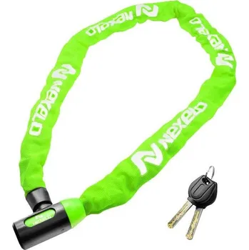 Zámek na kolo Nexelo řetěz NA Klíč 1200mm Zelený zámek
