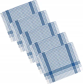 Utěrka SADA 5 kusů modrých utěrek s kostkovaným vzorem