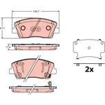 Sada brzdových destiček, kotoučová brzda TRW GDB2375