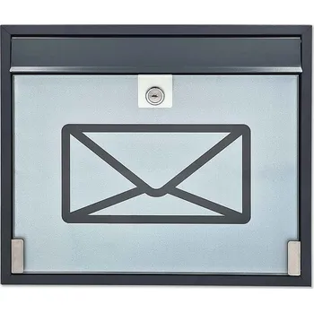 Poštovní schránka KVIDO antracit+sklo poštovní schránka