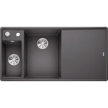 Granitový dřez Blanco AXIA III 6 S-F InFino Silgranit šedá skála sklen.kráj.deska dřez vlevo s exc.