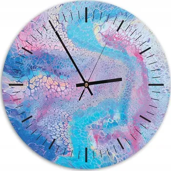 Hodiny Nástěnné hodiny KULATÝ Fotoobraz 80cm Světle Modrá mramor