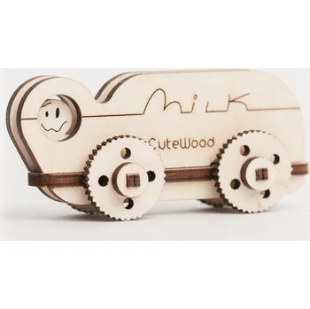 3D puzzle CuteWood Dřevěné 3D puzzle Kamion s mlékem