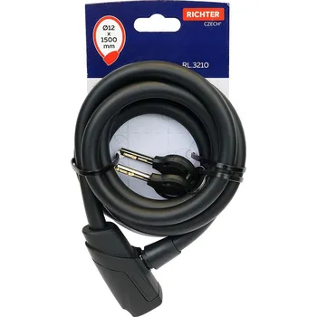 Zámek na kolo RL.3210.12x1500.CRN černý lankový zámek na kolo