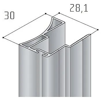 Stavební profil S14 profil stribrný elox 2,7m