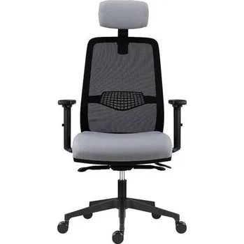 Židle kancelářská Tullio 1390-SYN, hlavová opěrka, šedá