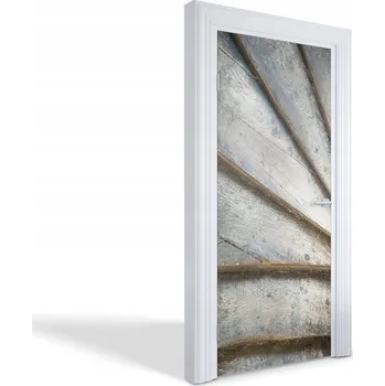 Fototapeta Dekorativní samolepící fólie na dveře Staré dřevěné schody 95x205 cm