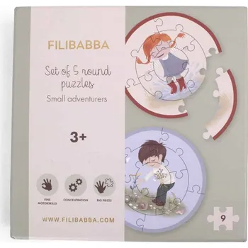 FILIBABBA set 5 kulatých puzzle Small Adventurers