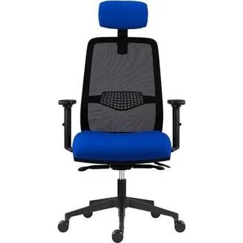 Židle kancelářská Tullio 1390-SYN, hlavová opěrka, modrá