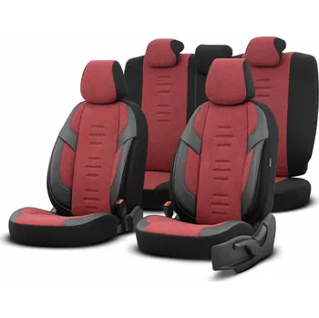 Potah sedadla Kompletní sada potahů na autosedačky OTOM THRONE 103 ČERVENÁ 3-ZIP