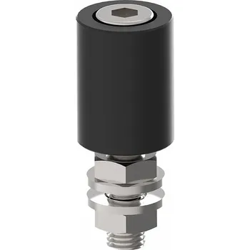 Nábytkové kování Kolečko vodíci Zn, D30mm, M12, černé