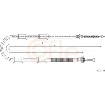Brzdový systém Tažné lanko, parkovací brzda COFLE 12.0746