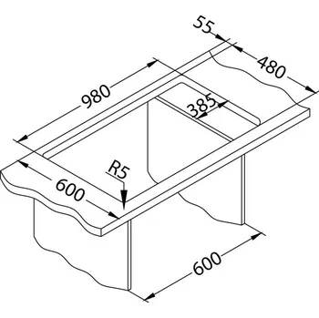 Granitový dřez Alveus CADIT 80 béžový 55 + pop up sifon 1000x500x200 mm