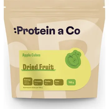 Sušené ovoce ProteinaCo Sušené jablečné kostičky – nesířené Váha: 160 g
