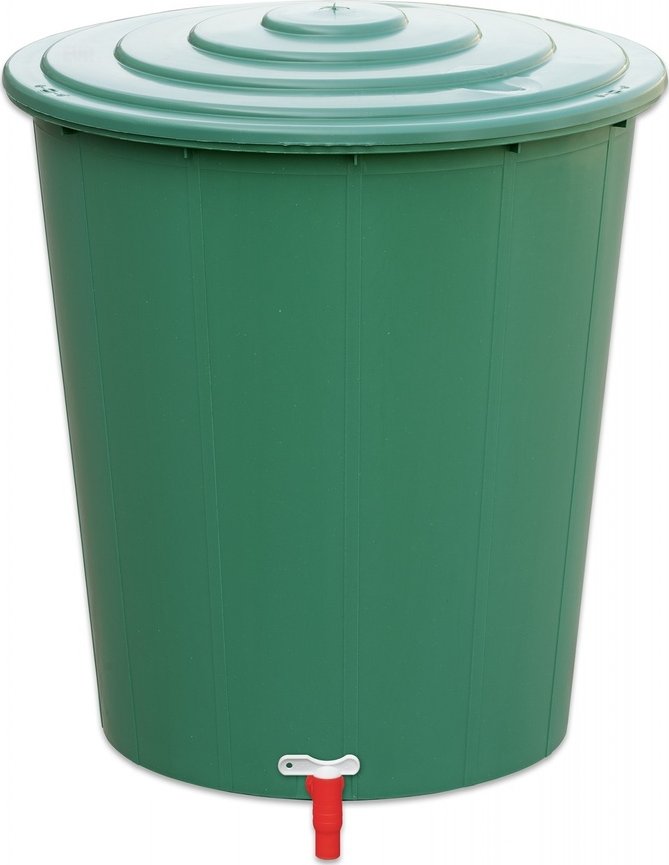 Nádoba na dešťovou vodu 200 lit., s víkem a ventilem