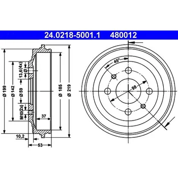 Brzdový buben Brzdový buben ATE 24.0218-5001.1