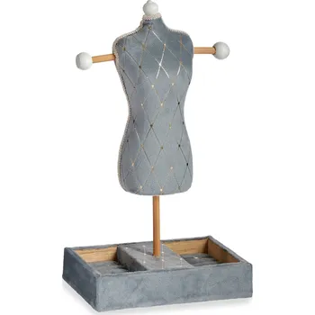 Šperkovnice Giftdecor Stojan na šperky ve tvaru figuríny, šedý