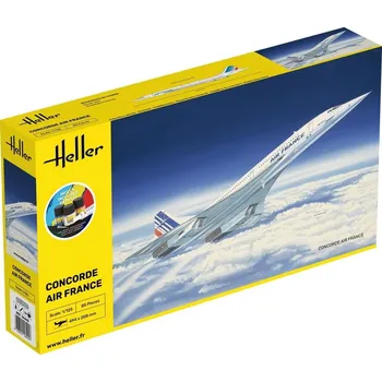 Plastikový model Concorde (Air France) - obsahuje barvy a lepidlo - Heller STARTER KIT 56445