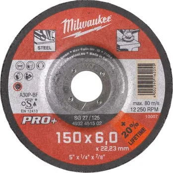 Řezný kotouč Milwaukee SG 27/150 PRO+ (4932471387) kotouč brusný 150 x 6,0 mm na kov
