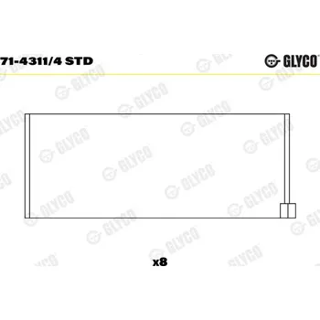 Ojnice Ojniční ložisko GLYCO 71-4311/4 STD