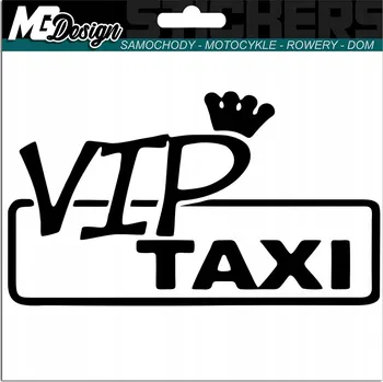 Samolepicí dekorace na vozidlo NÁLEPKA na auto TAXI VIP TAXI KORUNA 15x8,5 cm