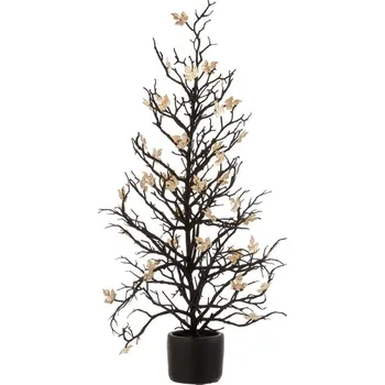 Vánoční stromek Černý dekorační stromek se zlatými lístky Tree Glitt L - 23*23*71 cm
