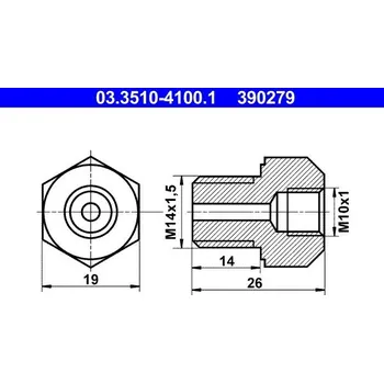 Auto elektroinstalace Adaptér brzdového vedení ATE 03.3510-4100.1