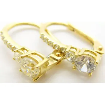 Náušnice Klenoty Budín Dámské zlaté náušnice se zirkony na patent 585/1,92gr HK2277 (Klenoty Budín Dámské zlaté náušnice se zirkony na patent 585/1,92gr HK2277)