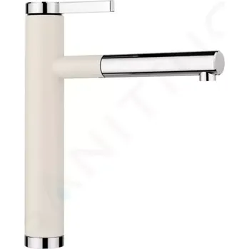 Vodovodní baterie Blanco Linee S Dřezová baterie s výsuvnou koncovkou, jemná bílá/chrom, 526957
