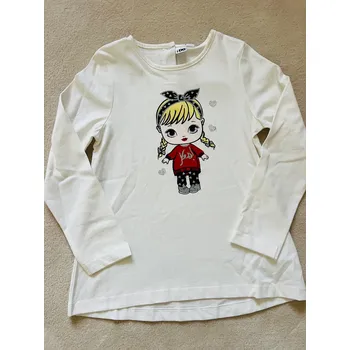 Dívčí tričko i-DO Tričko s dlouhým rukávem smetanové barvy, holčičky Velikosti: 116
