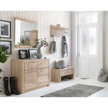 Předsíňová stěna Dřevěná předsíňová stěna z masivu dubu grd-set3