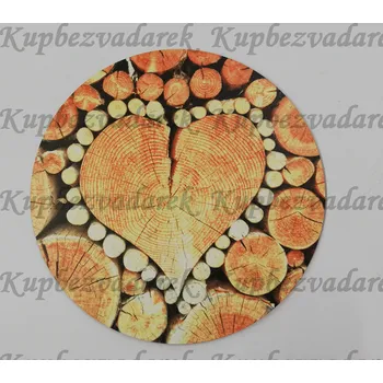 Podtácek sololak - kruh 15 cm - Srdce dřevěné