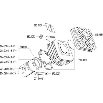 Motodíl Polini Válec 70ccm Polini Sport Piaggio AC 140.0181