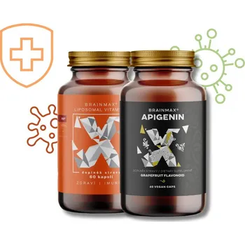 Doplněk stravy BrainMax BrainMax Liposomal Vitamin C 500 mg, 60 rostlinných kapslí+BrainMax Apigenin, 300 mg, 60 kapslí Doplněk stravy