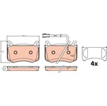 Sada brzdových destiček, kotoučová brzda TRW GDB2205