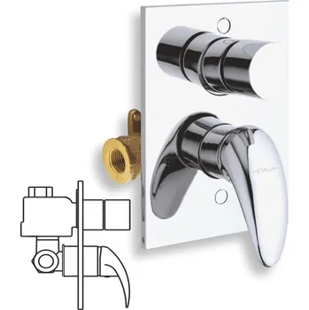 Novaservis Metalia 55 Vanová sprchová baterie s přepínačem, chrom 55050R,0 OUTLET