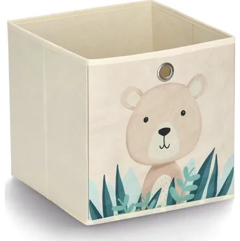 Zeller Textilní úložný box se zvířátkem, 28 x 28 x 28 cm, medvídek