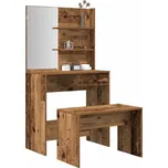 vidaXL sada toaletního stolku kompozitní dřevo [3114143] Barva: Staré dřevo