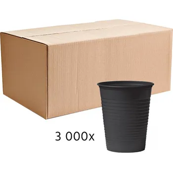 Jednorázové nádobí Kelímky jednorázové plastové barevné (1 karton = 3000 ks) DOPLA černá