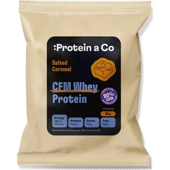 Protein ProteinaCo CFM WHEY PROTEIN 80 - 30 g Vyber si z těchto lahodných příchutí: Salted caramel