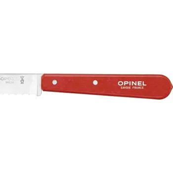 Kuchyňský nůž Opinel Les Essentiels N°113 vroubkovaný nůž na krájení 10 cm, red, 003119