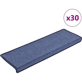 Bytový textil vidaXL Schodové rohože 30 ks 65 x 21 x 4 cm modré s obdélníkovým okrajem