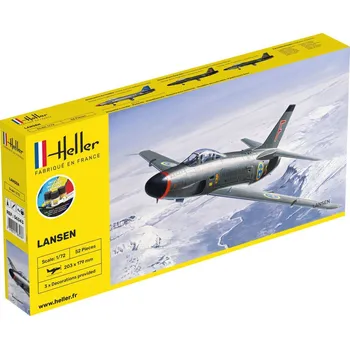 Plastikový model Saab 32 Lansen - obsahuje barvy a lepidlo - Heller STARTER KIT 56343