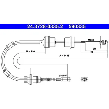 Spojkové lanko Tažné lanko, ovládání spojky ATE 24.3728-0335.2
