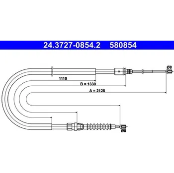 Brzdový systém Tažné lanko, parkovací brzda ATE 24.3727-0854.2