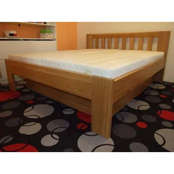 Postel Mivepo RADANA Dřevěná postel z masivu, bez úložného prostoru Smrk Teak 180 x 195 cm