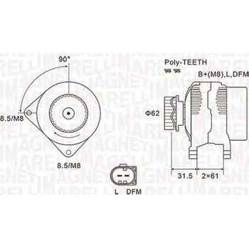 Alternátor Generátor MAGNETI MARELLI 063731820010