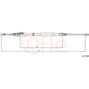 Brzdový systém Tažné lanko, parkovací brzda COFLE 10.7560